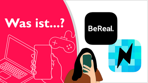 Symbolbild: Logos BeReal und TikTok Now
